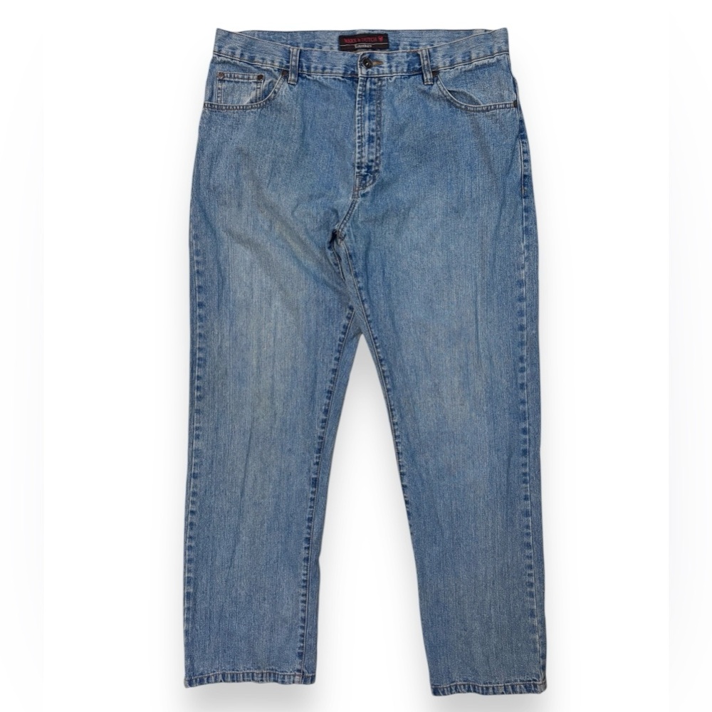 MARX & DUTCH Light Wash Straight Leg Jeans 38 x 32